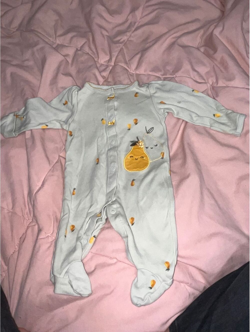 Carter's Newborn Baby Footed Sleeper Pajamas with Pear Design